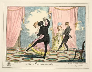 La Promenade, 1835 (ręcznie barwiony grawerunek)
